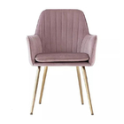 Nordic Style SH76cm Modern Metal Dining Chairs Purple Wear Resistance