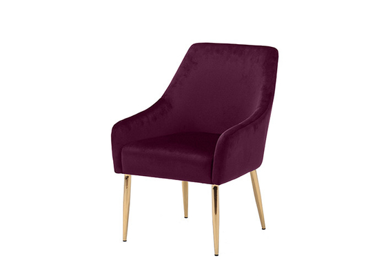 Velvet Seat 68cm Modern Accent Chair With Chrome Mtal Leg