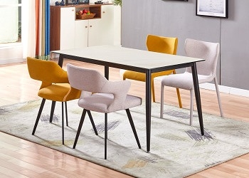 Rectangle Fabric 0.3m3 56kgs Metal Dining Table Sets
