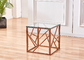 Luxury Stainless Steel Frame Chrome Glass Side Table
